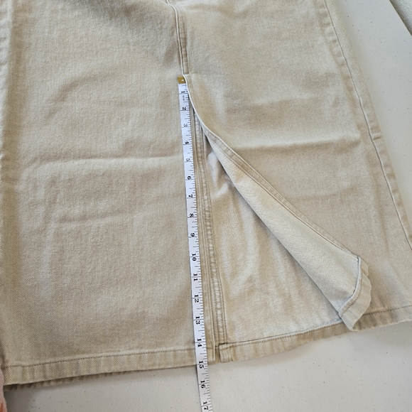 Y2K Eddie Bauer Khaki Denim Midi Skirt, Size 6 - Picture 9 of 11